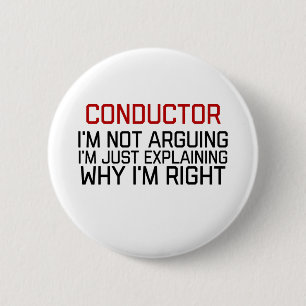 conductor 6 cm round badge