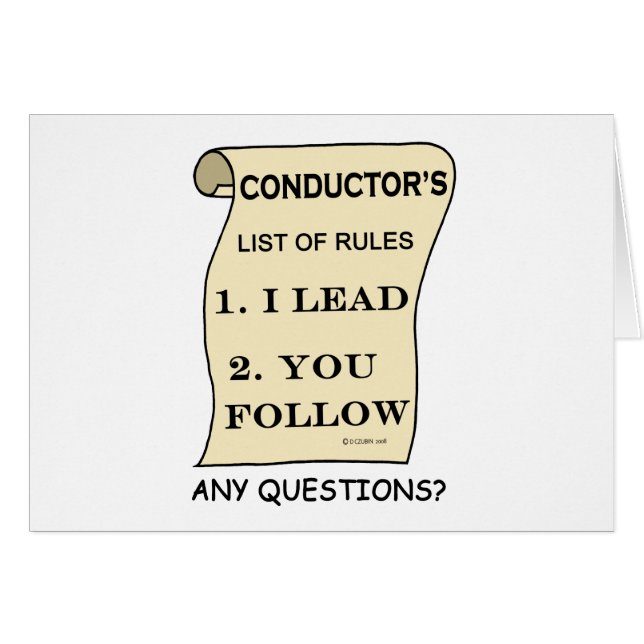 Conductor List Of Rules (Front Horizontal)
