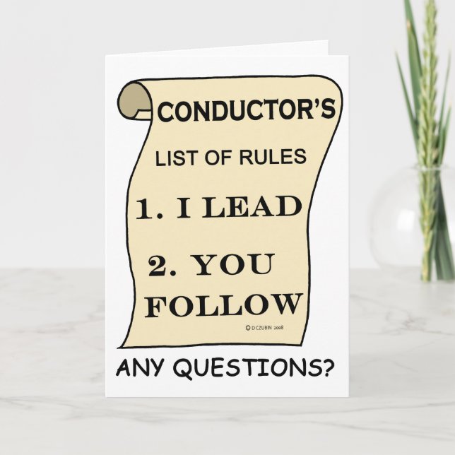 Conductor List Of Rules Card (Front)