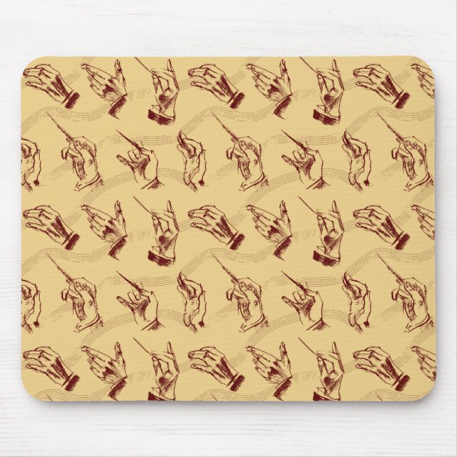 Conductor (pattern in brown and ochre) mouse mat (Front)
