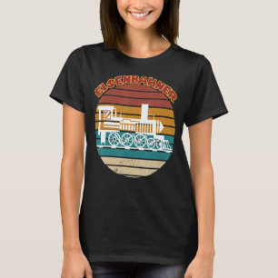 Conductor Steam Locomotive Retro I Love Trains Rai T-Shirt