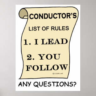 Conductor's List Of Rules Poster