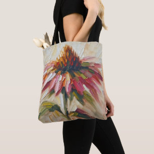 Cone Flower Impasto Painting Tote Bag