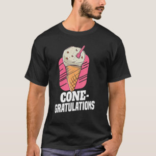Cone Gratulations Motif For Ice Cream T-Shirt