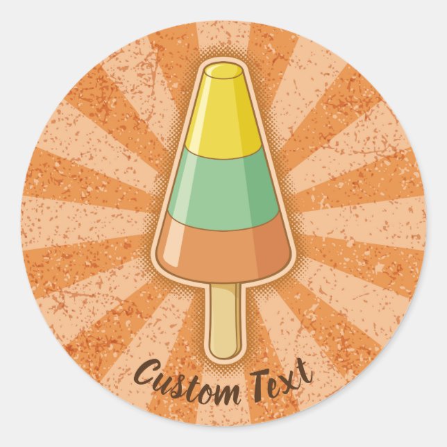 Cone Shaped Sorbet Stick Classic Round Sticker (Front)