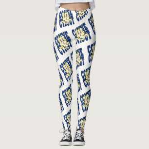 Conecticut state flag text pattern leggings