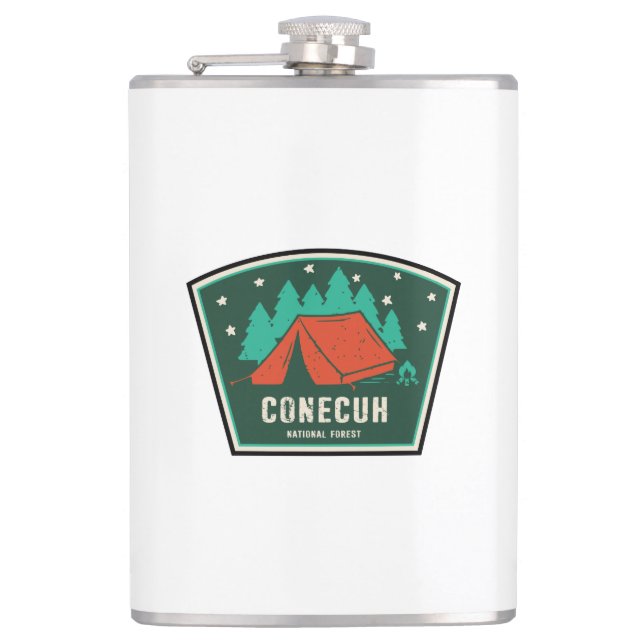 Conecuh National Forest Camping Hip Flask (Front)