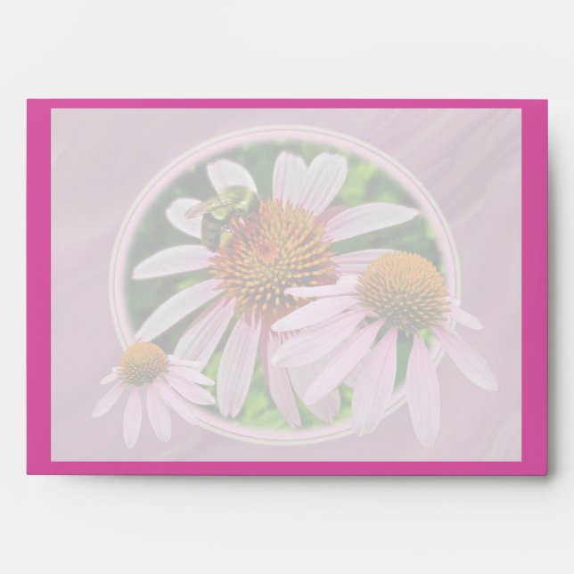 Coneflower & Bee Save the Date Envelope (Front)