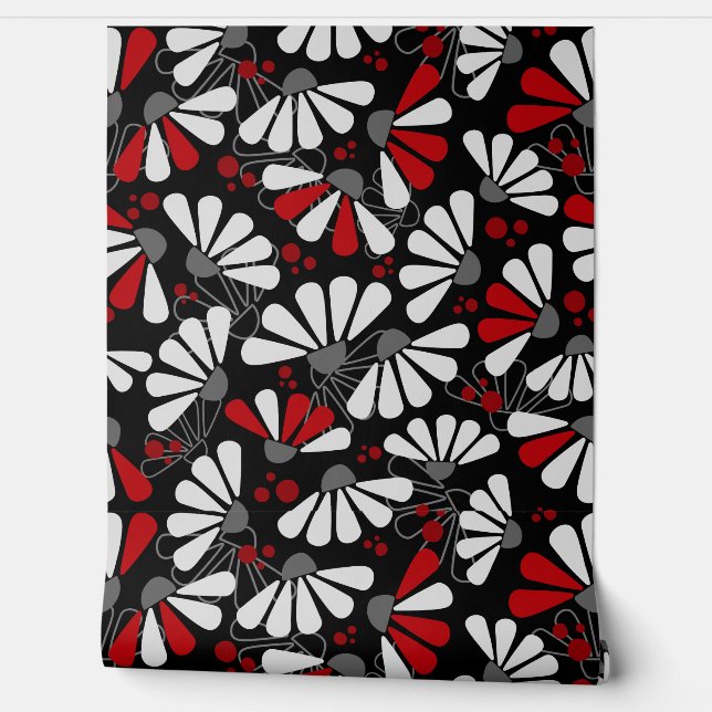 Coneflower Confetti on Black Wallpaper (Unrolling)