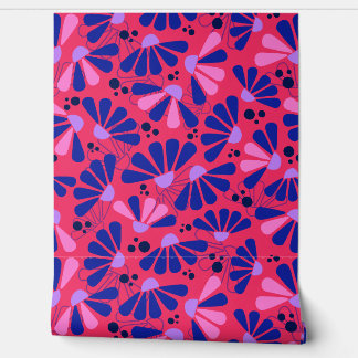 Coneflower Confetti on Raspberry Wallpaper