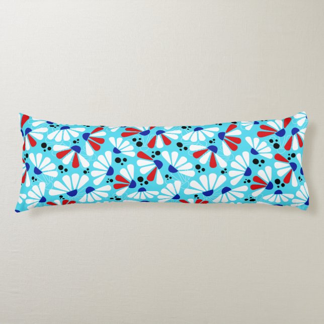 Coneflower Confetti on Tropical Blue Body Cushion (Front)
