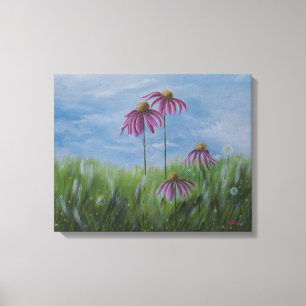 Coneflower Wishes Wrapped Canvas