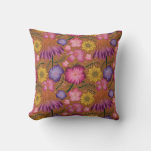 Coneflower Yellow Floral Pattern Postcard Cushion