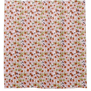 Coneflowers and Bees Shower Curtain