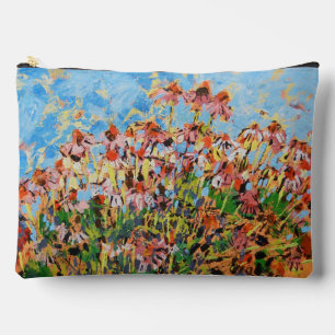 Coneflowers Painting  / Artist Larry Lerew Accessory Pouch