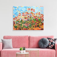 Coneflowers Painting / Artist Larry Lerew
