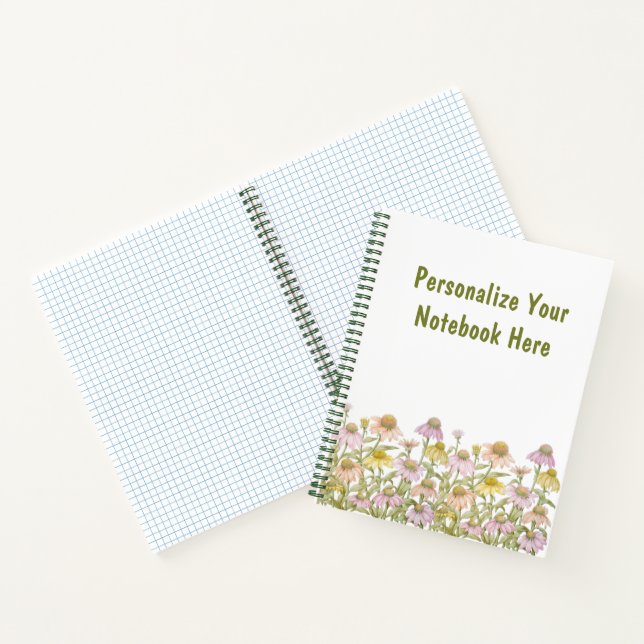 Coneflowers Watercolor Botanical Art Notebook (Inside)