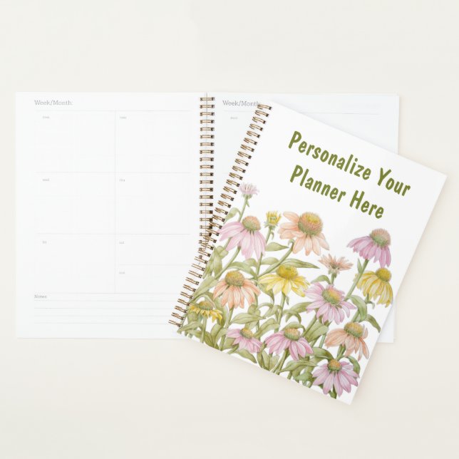 Coneflowers Watercolor Botanical Art Planner (Display)