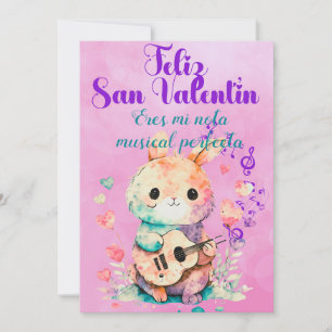 Conejito Guitarrista saludo san valentin Holiday Card