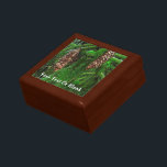 Cones And Needles Gift Box<br><div class="desc">Green conifer branches and cones. Add your own text.</div>