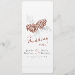 Cones brown grey winter wedding dinner menu