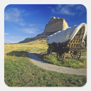 Conestoga wagon at Scottsbluff National Square Sticker