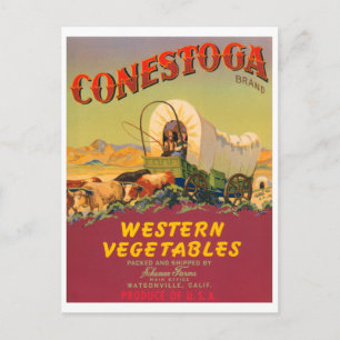 Conestoga Western Vegetables VIntage Crate Label Postcard