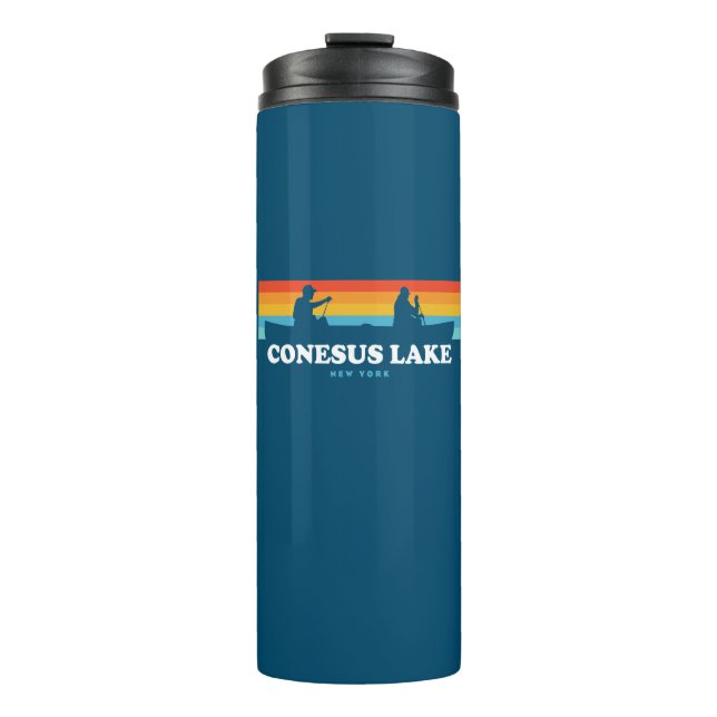 Conesus Lake New York Canoe Thermal Tumbler (Front)