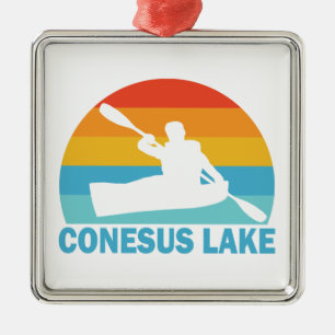 Conesus Lake New York Kayak Metal Tree Decoration