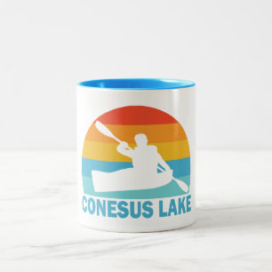 Conesus Lake New York Kayak Two-Tone Coffee Mug