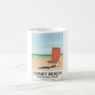 Coney Beach Porthcawl Wales travel poster Coffee Mug