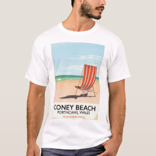 Coney Beach Porthcawl Wales travel poster T-Shirt