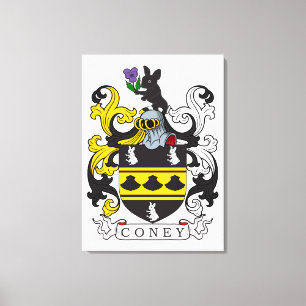 Coney Family Crest Canvas Print