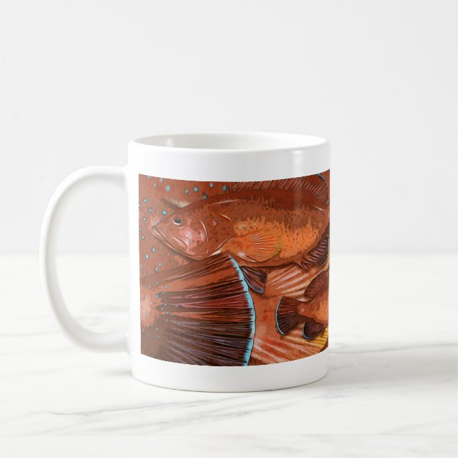 Coney Grouper Red Phase graphic Coffee Mug (Left)