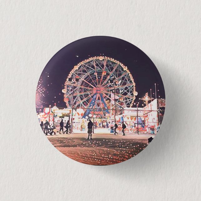 Coney Island Amusement 3 Cm Round Badge (Front)