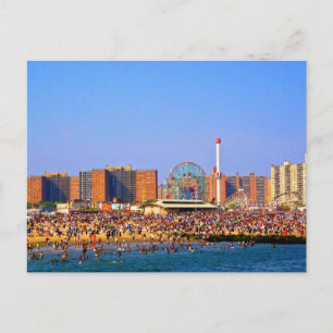 Coney Island beach - NYC postcard