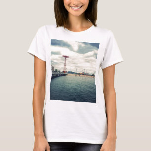 Coney Island Beach Panorama T-Shirt