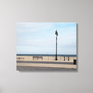 Coney Island Boardwalk in Winter Canvas Print