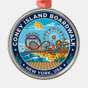 Coney Island Boardwalk USA Metal Tree Decoration