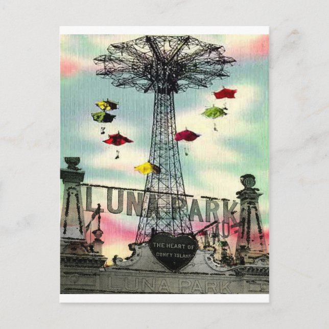 Coney Island Luna Park Amusement park Brooklyn ny Postcard (Front)