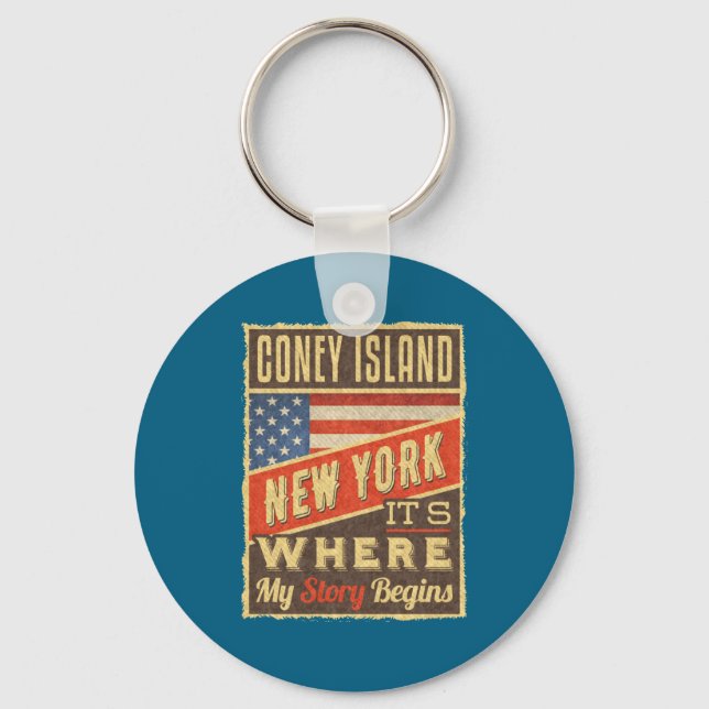 Coney Island New York _1  Key Ring (Front)