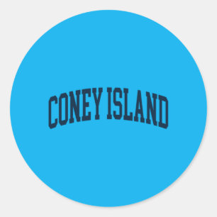 Coney Island New York Souvenir Retro Preppy Classic Round Sticker