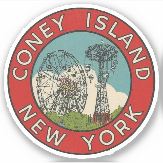 Coney Island, New York - Sticker (Front)