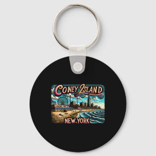 Coney Island New York Travel Summer Family Vacatio Key Ring