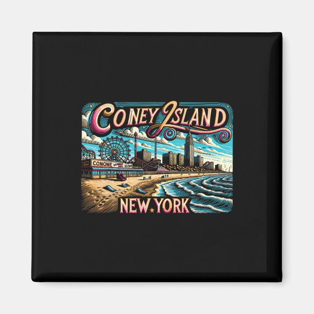 Coney Island New York Travel Summer Family Vacatio Magnet (Front)