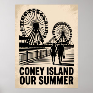 Coney Island Our Summer Silhouette Poster