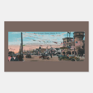 Coney Island Rectangular Sticker