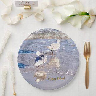 Coney Island Seagulls Paper Plate