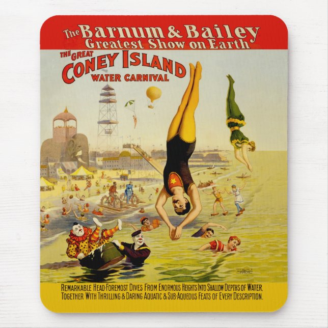 Coney Island Sideshow Poster Mouse Mat (Front)