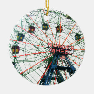 Coney Island Wonder Wheel Brooklyn New York City Ceramic Tree Decoration